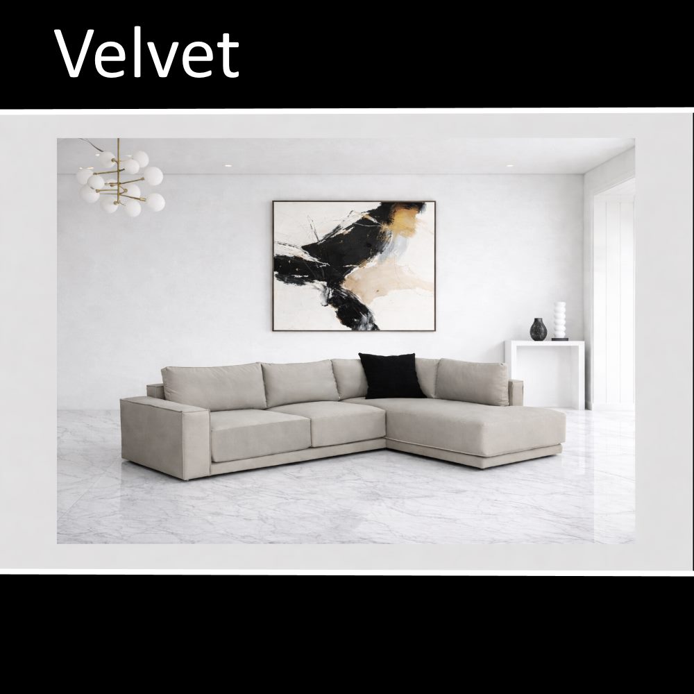 Velvet Γωνιακός καναπές Έπιπλα Ζάγκα Velvet Γωνιακός καναπές Έπιπλα Ζάγκα